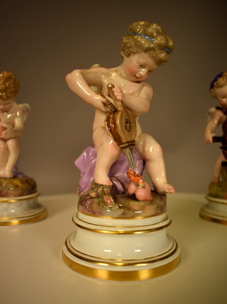 4 Statues In Meissen Porcelain-photo-2