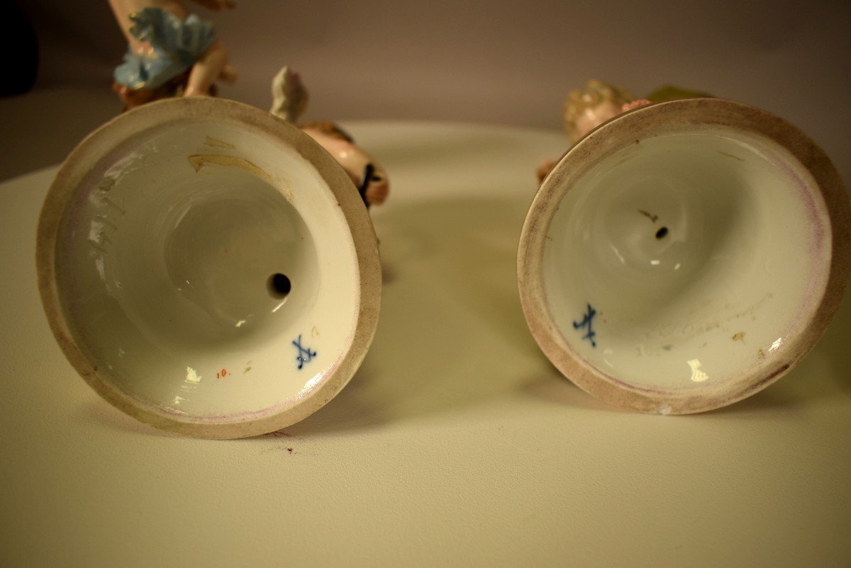 4 Statues In Meissen Porcelain-photo-4