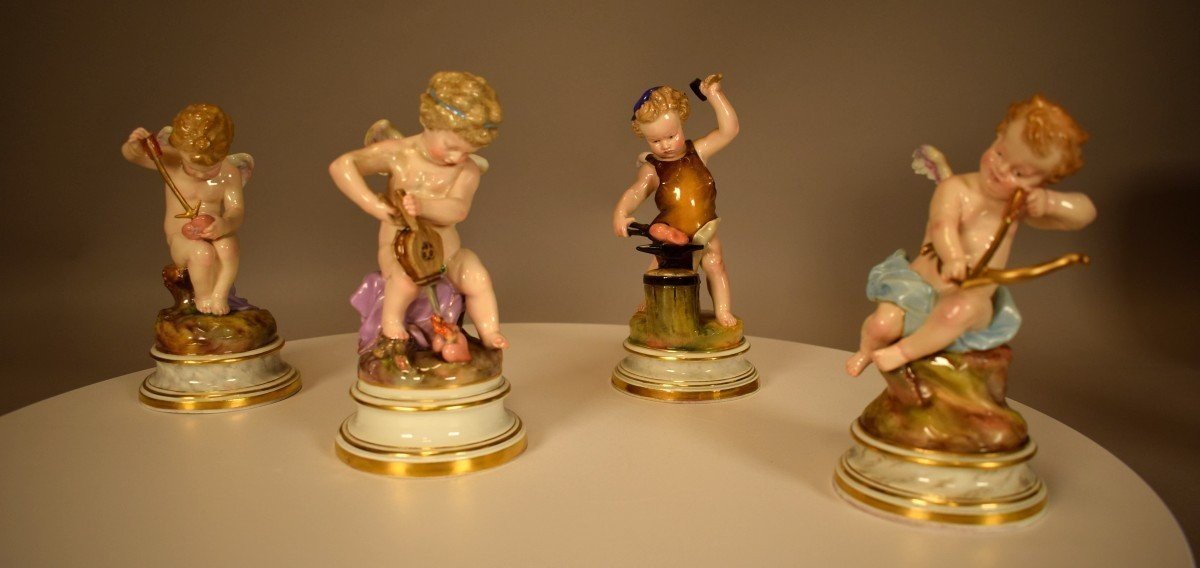 4 Statues In Meissen Porcelain-photo-8