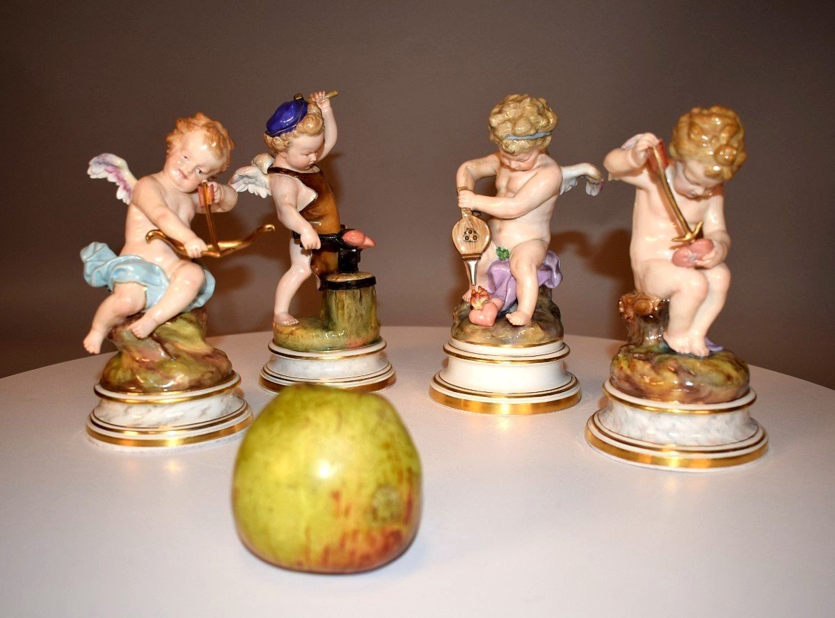 4 Statues In Meissen Porcelain