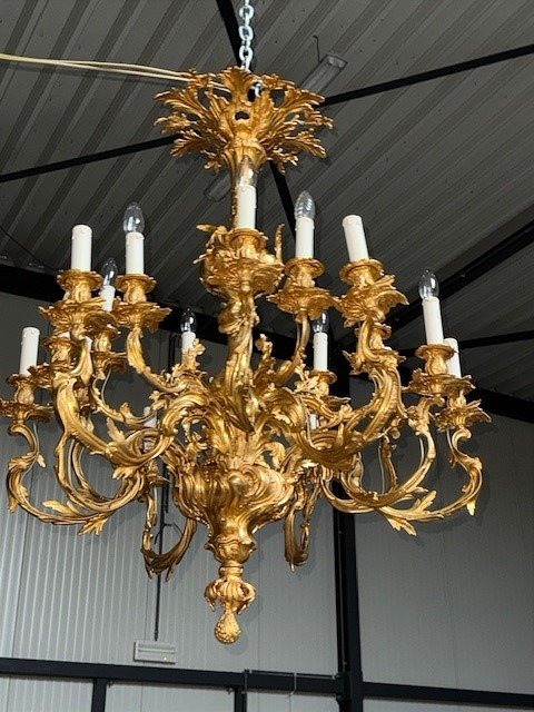 grand lustre de style rocaille à 16 branches-photo-4