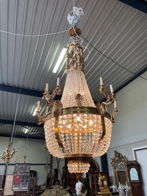 Paire de lustres Mongolfière , hauteur = 225 centimètre -photo-2
