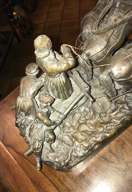 Russian Troika Bronze Sculpture-photo-3