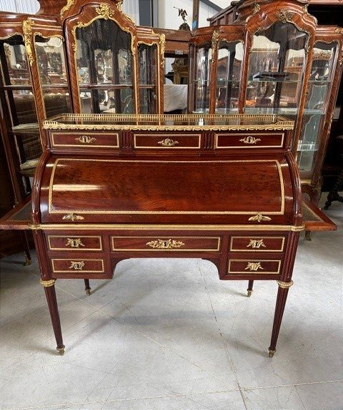 Bureau à cylindre d'époque Louis XVI -photo-1