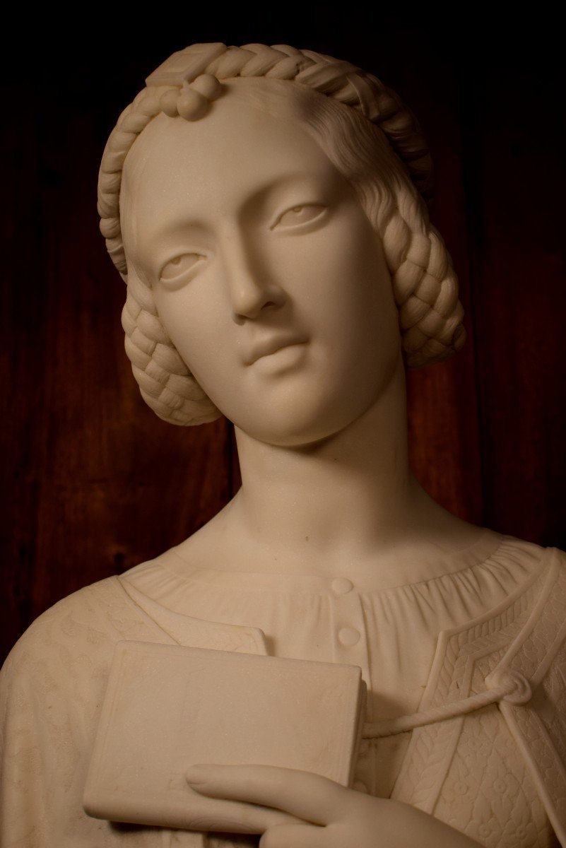 Florentine Bust Made Of Carrara Marble -photo-2
