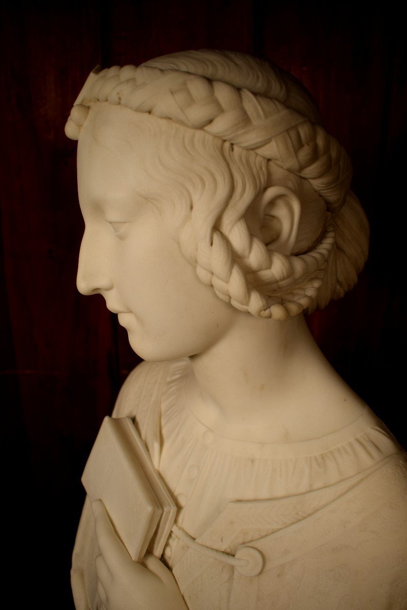 Florentine Bust Made Of Carrara Marble -photo-5