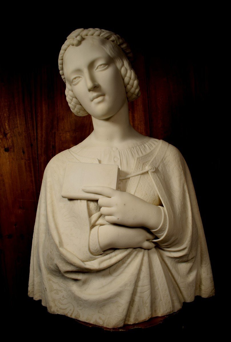 Florentine Bust Made Of Carrara Marble -photo-7