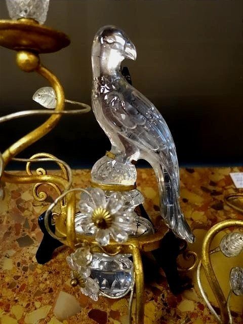 Pair Of Wall Sconces Featuring Parrots-photo-4