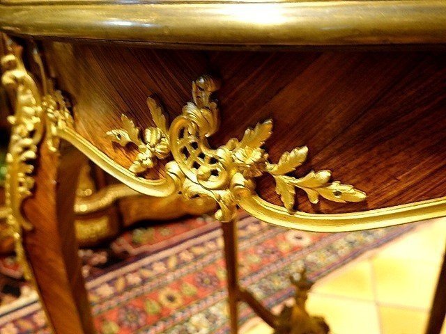 Marquetry Side Table Attributed To François Linke-photo-4
