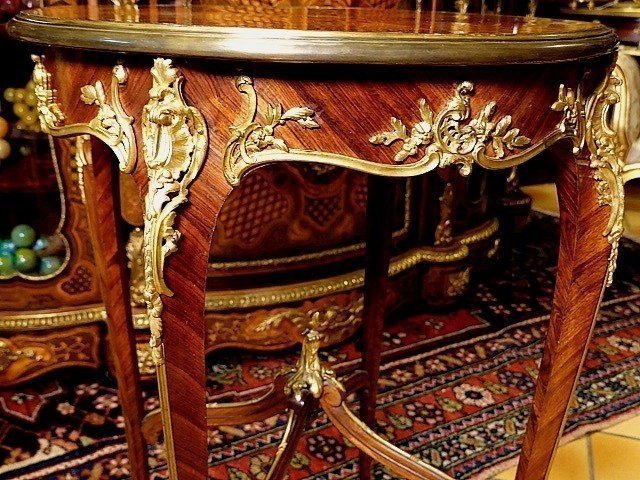 Marquetry Side Table Attributed To François Linke-photo-5