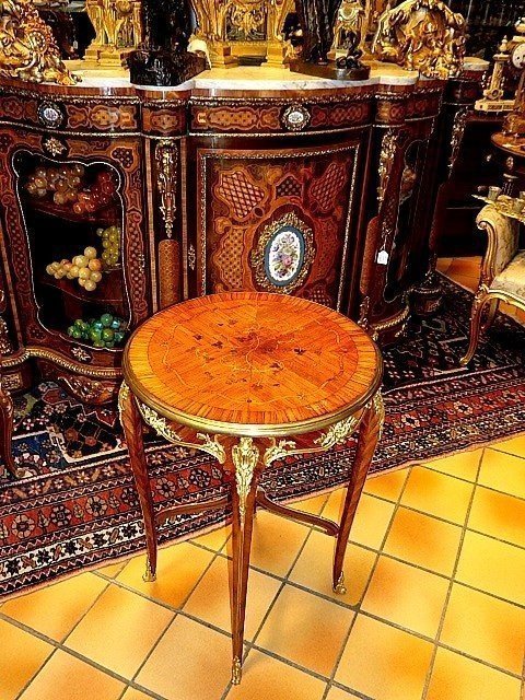 Marquetry Side Table Attributed To François Linke-photo-7