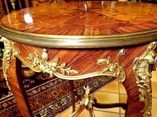 Marquetry Side Table Attributed To François Linke-photo-8