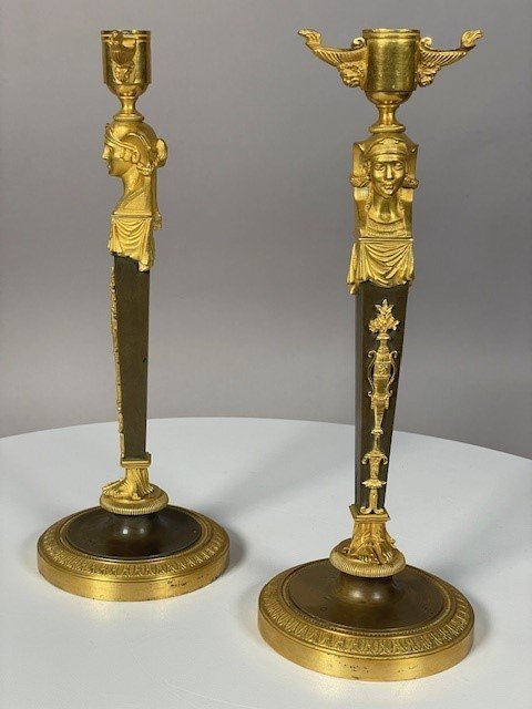 Pair Of Empire Candlesticks -photo-3