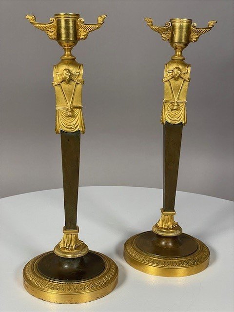 Pair Of Empire Candlesticks -photo-5