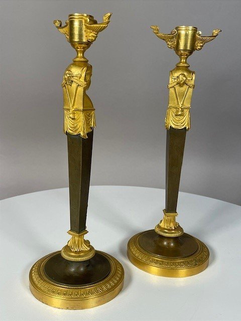 Pair Of Empire Candlesticks -photo-6