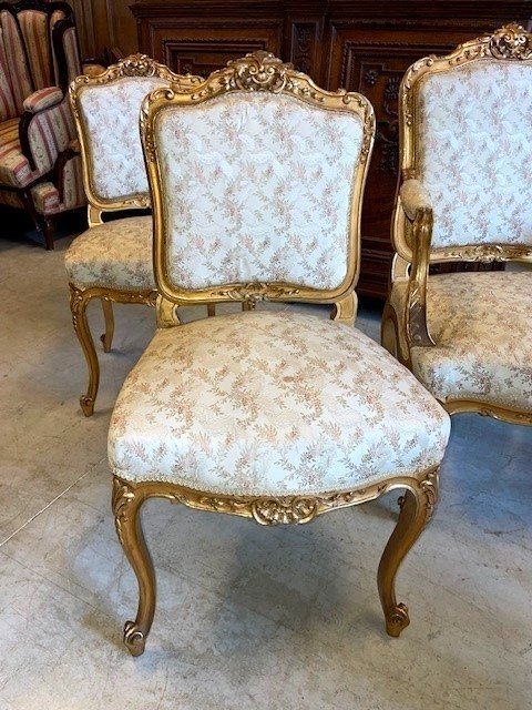 Salon de style Louis XV en bois doré-photo-2