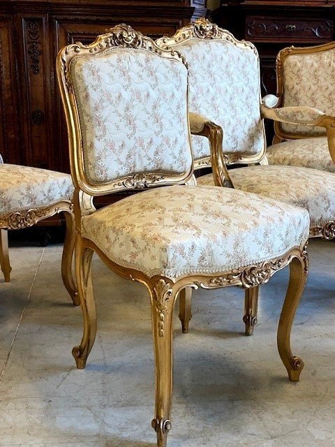 Salon de style Louis XV en bois doré-photo-3