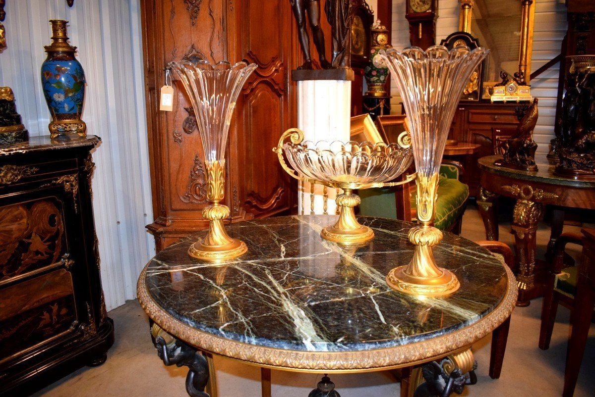 Crystal And Gilded Bronze Set-photo-2