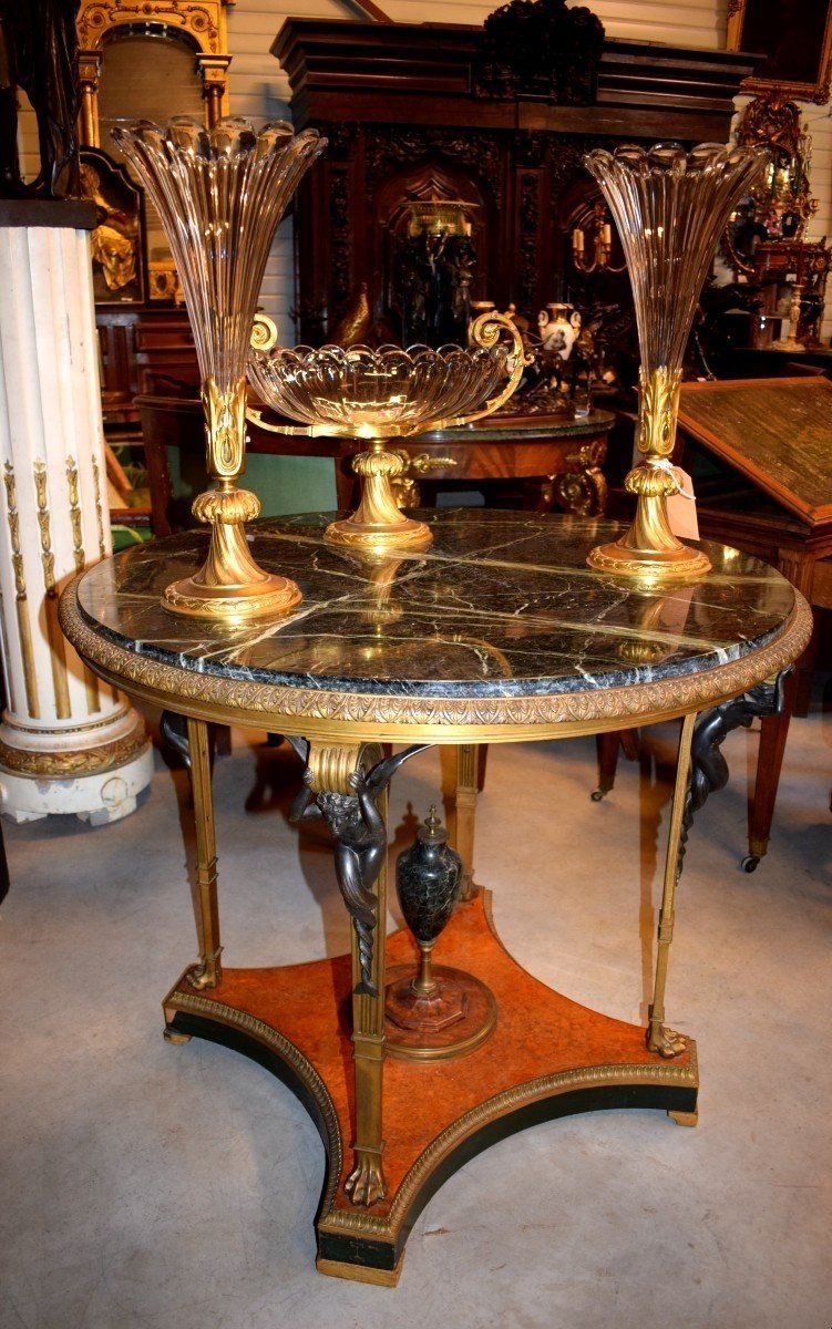 Crystal And Gilded Bronze Set