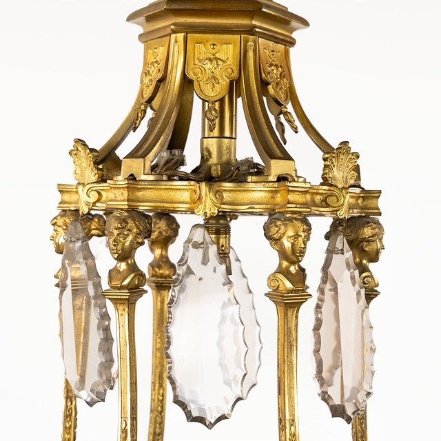 Gilded Bronze And Crystal Chandelier-photo-1