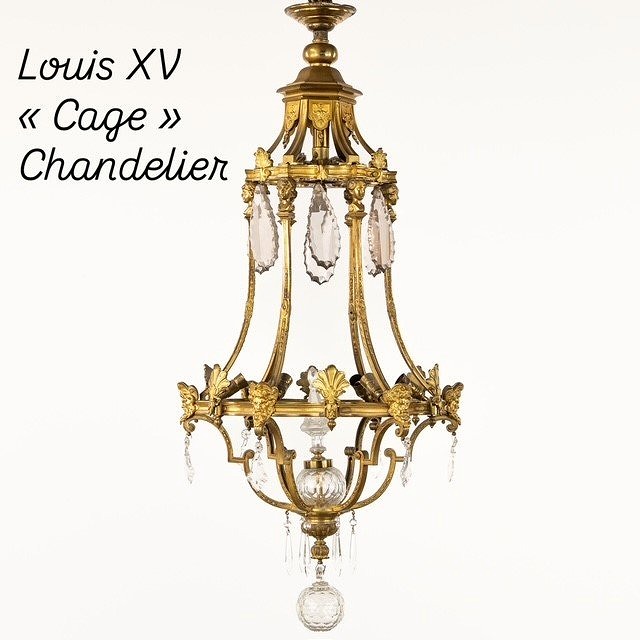Gilded Bronze And Crystal Chandelier-photo-3