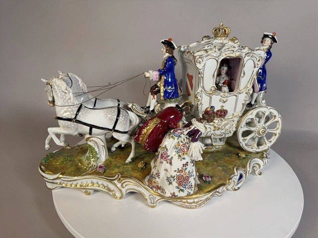 A Magnificent German Porcelain Carriage