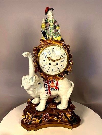 Large Clock With An Elephant 