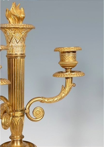 Pair Of Empire-era Candlesticks -photo-4