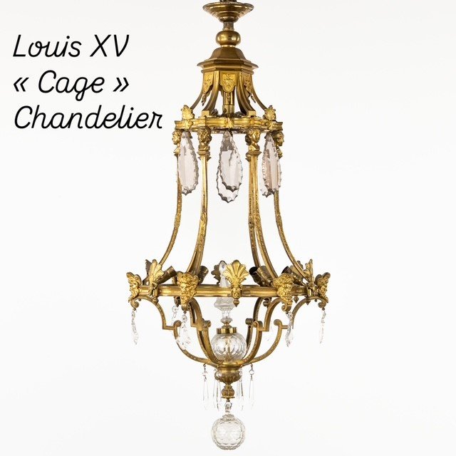 French Gilded Bronze And Crystal Chandelier-photo-3