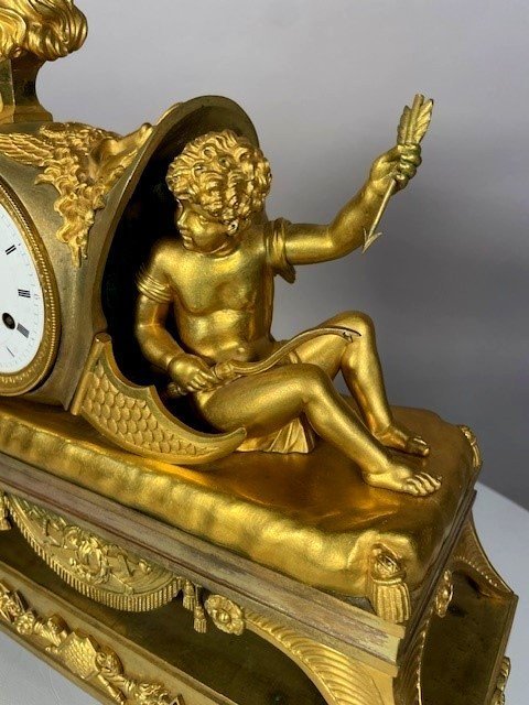 Rare "au Casque" Empire Clock -photo-4