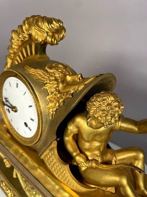 Rare "au Casque" Empire Clock -photo-3