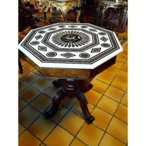 Centre Table With A Marble Marquetry Top