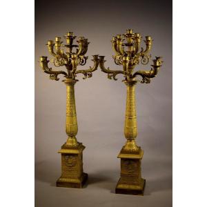 Palatial Pair Of Empire Candelabra