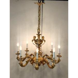Lustre Louis XIV en bronze doré 