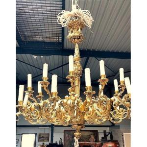 Lustre en bronze doré