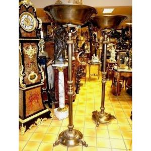 Paire de lampadaires des années 1940