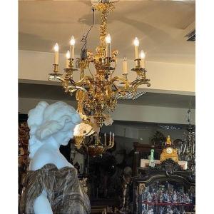 Mazarin Chandelier In Gilt Bronze