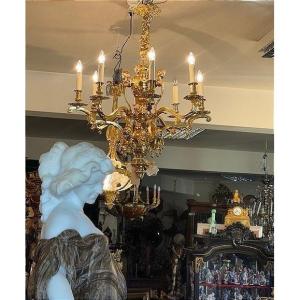 Eight-arm Chandelier In Gilt Bronze