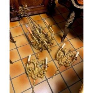 Lustre et ses deux appliques assorti