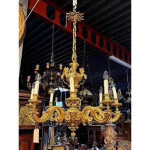 Gilt Bronze Chandelier ; 19th Century
