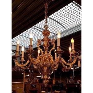 Gilded Bronze Castle Chandelier 