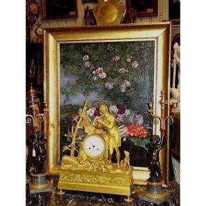 Pendule figurant "Les Arts & Les Sciences"