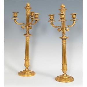 Pair Of Empire-era Candlesticks