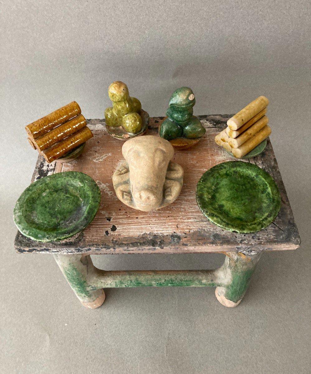 China: Ming Pottery Model Of An Altar Table 16th Century-photo-2