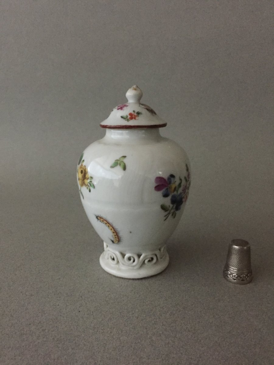 Chine: Boîte à Thé  couverte en porcelaine 18ème-photo-2