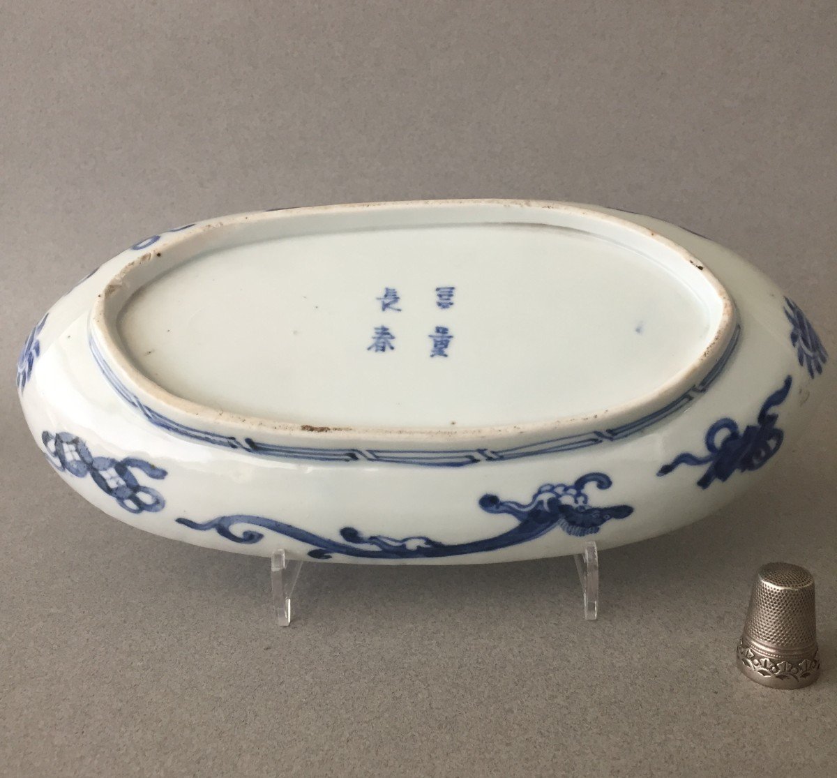 Japan :  Blue And White Oval Dish 1690 - 1740-photo-3