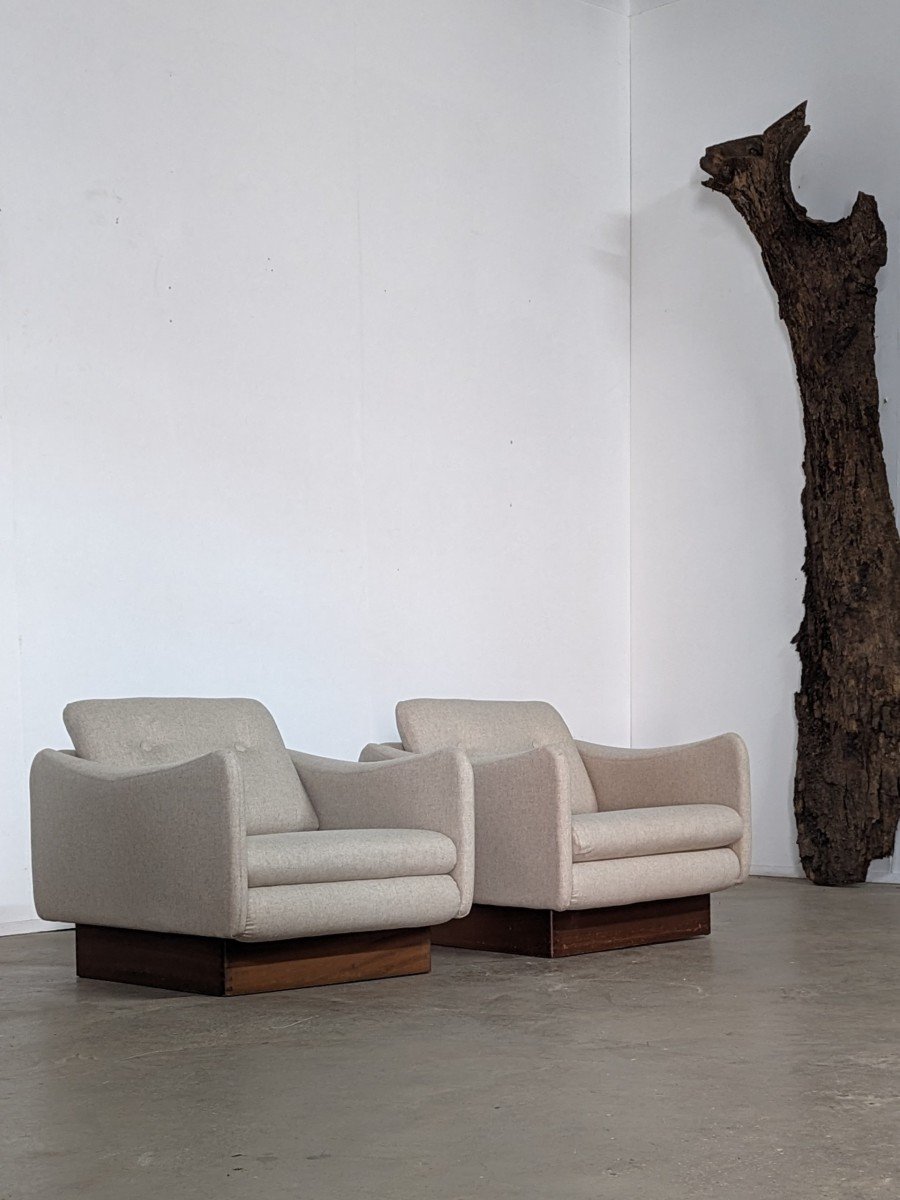 Pair Of Teckel Armchairs By Michel Mortier For Steiner-photo-4