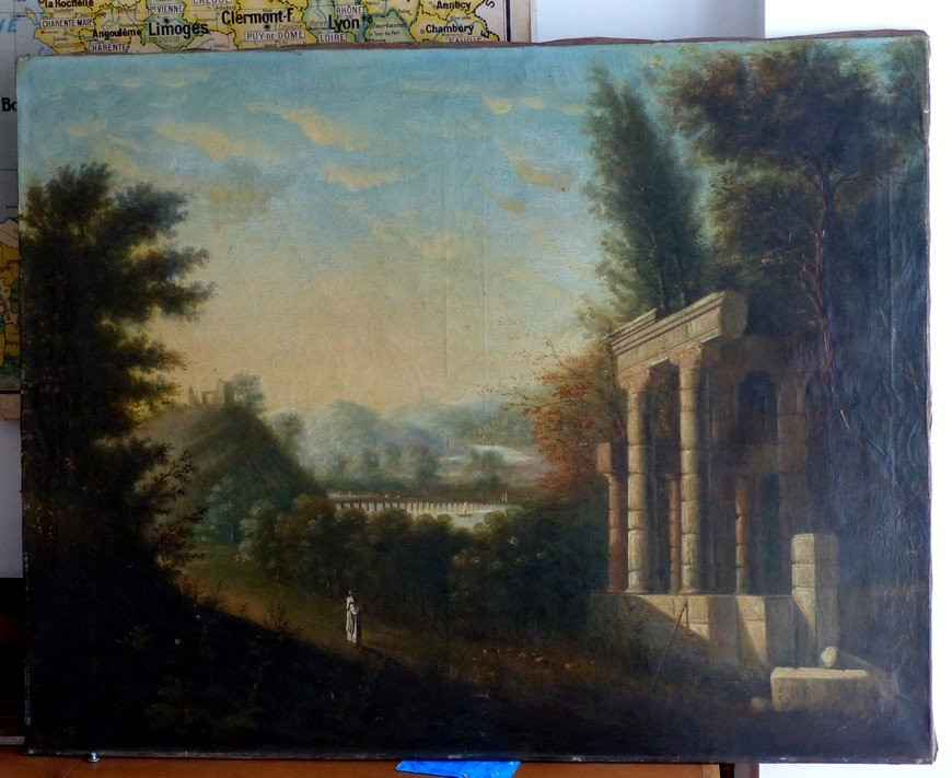19th Century School, Landscape With Ruins-photo-2