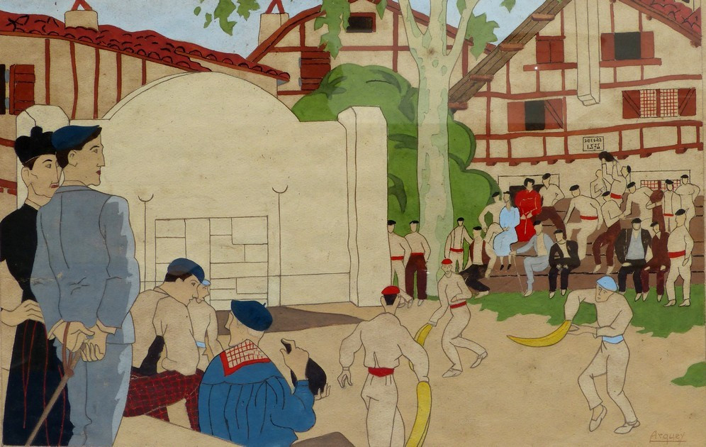 Basque School, The Pelota Game Attributed To Jacques Le Tanneur