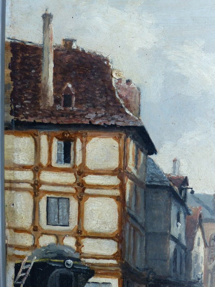 19th Century School, The Streets Of Saint-brieuc By Victor Mouton-photo-2